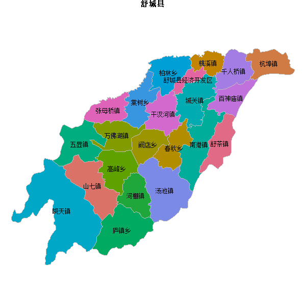 舒城县乡镇地图JSON数据火星坐标系(gcj02).json