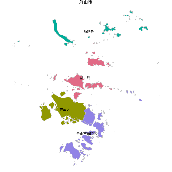 舟山市地图JSON数据火星坐标系(gcj02).json