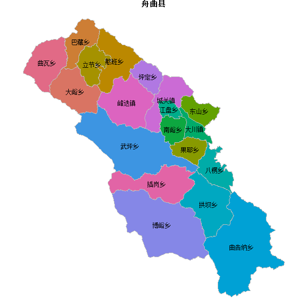 舟曲县乡镇地图JSON数据火星坐标系(gcj02).json