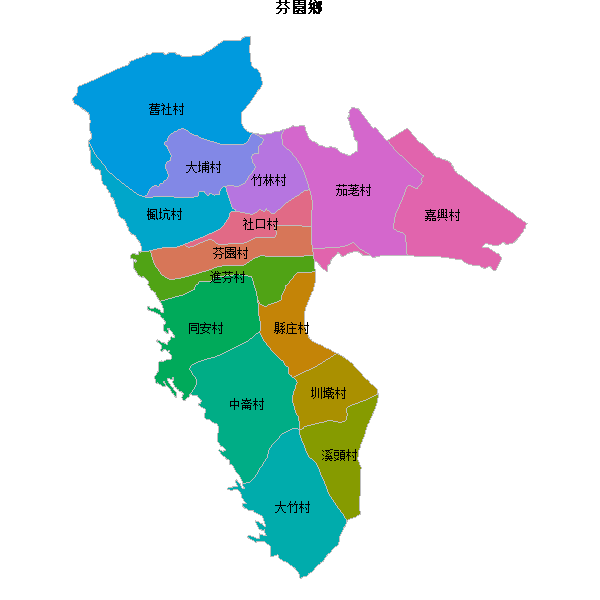 芬園鄉乡镇地图JSON数据火星坐标系(gcj02).json