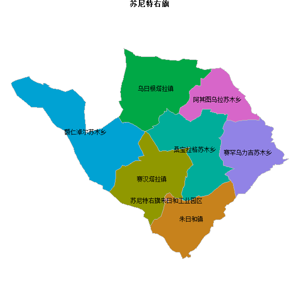 苏尼特右旗乡镇地图JSON数据火星坐标系(gcj02).json