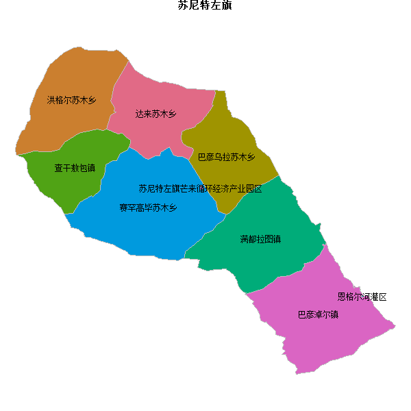 苏尼特左旗乡镇地图JSON数据火星坐标系(gcj02).json