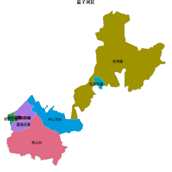 茄子河区乡镇地图JSON数据火星坐标系(gcj02).json