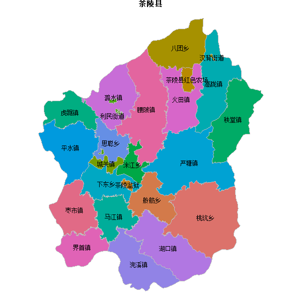 茶陵县乡镇地图JSON数据火星坐标系(gcj02).json