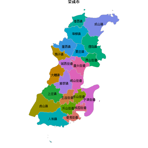 荣成市乡镇地图JSON数据火星坐标系(gcj02).json