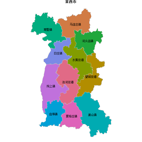 莱西市乡镇地图JSON数据百度坐标系(bd09).json