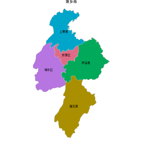 萍乡市地图JSON数据火星坐标系(gcj02).json