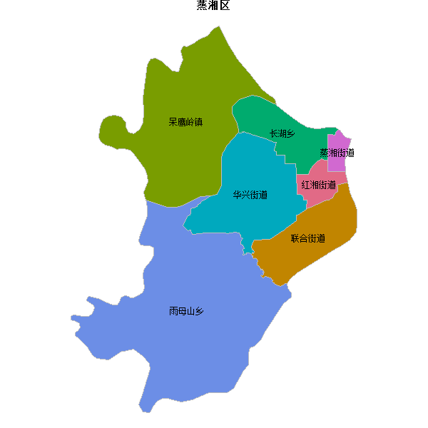蒸湘区乡镇地图shp数据百度坐标系(bd09).shp