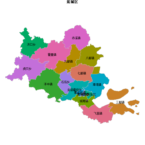 蕉城区乡镇地图JSON数据火星坐标系(gcj02).json