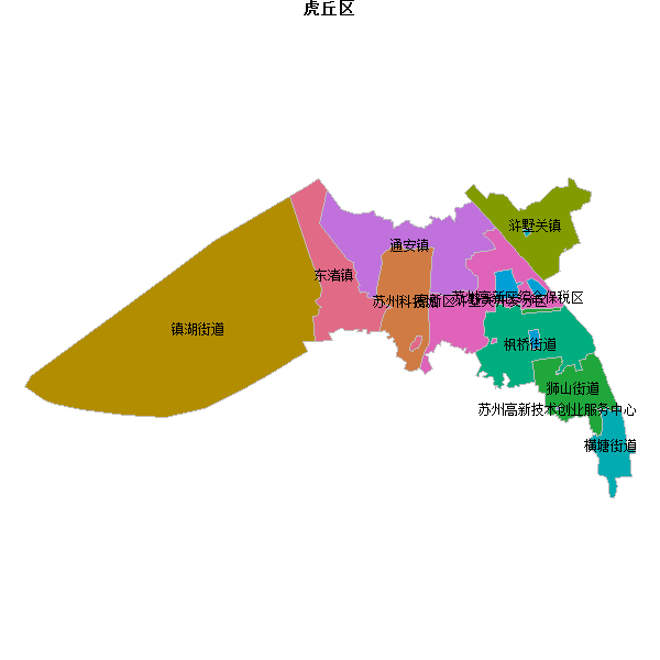 虎丘区乡镇地图JSON数据火星坐标系(gcj02).json
