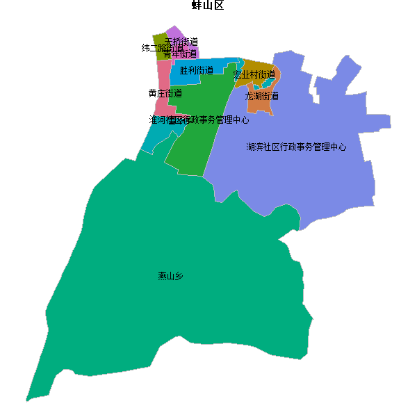 蚌山区乡镇地图JSON数据火星坐标系(gcj02).json