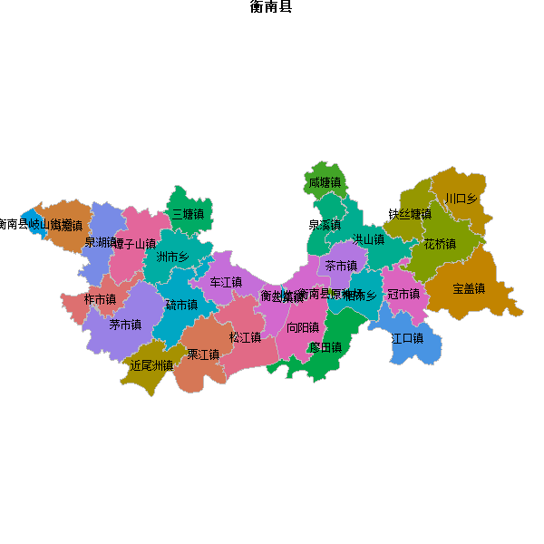 衡南县乡镇地图shp数据百度坐标系(bd09).shp