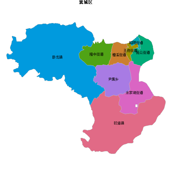 襄城区乡镇地图JSON数据火星坐标系(gcj02).json