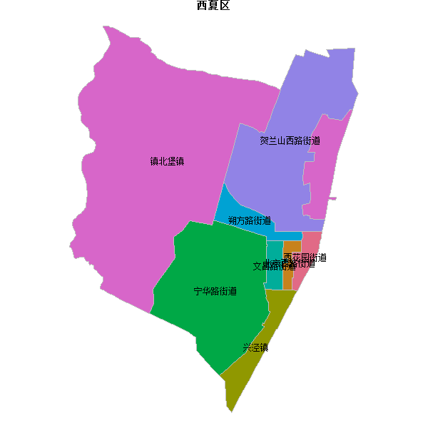 西夏区乡镇地图shp数据百度坐标系(bd09).shp