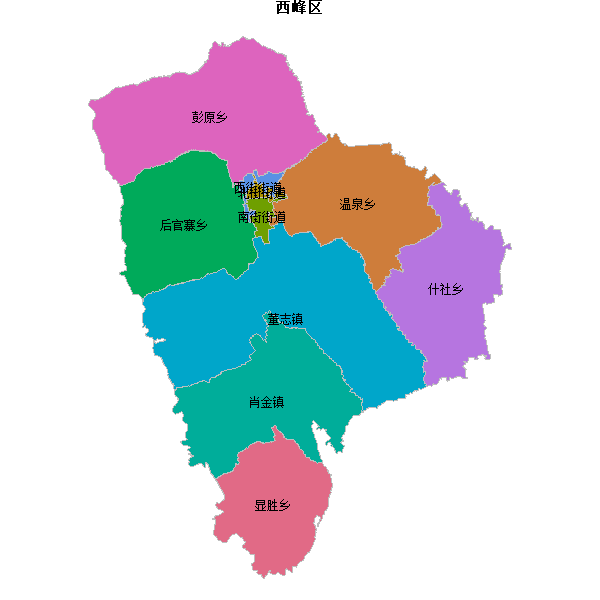 西峰区乡镇地图JSON数据火星坐标系(gcj02).json