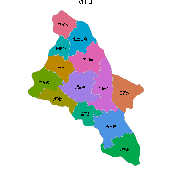 贞丰县乡镇地图shp数据百度坐标系(bd09).shp