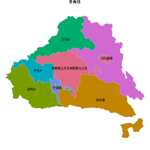 贵南县乡镇地图JSON数据火星坐标系(gcj02).json