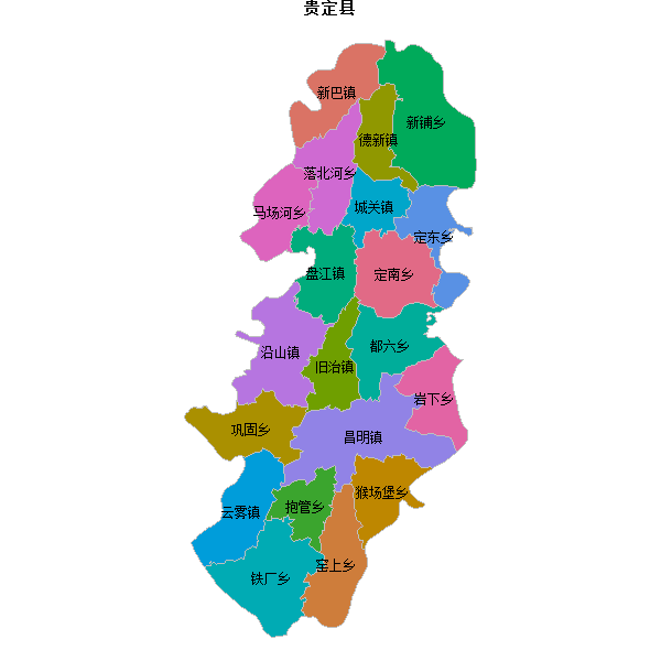 贵定县乡镇地图JSON数据火星坐标系(gcj02).json