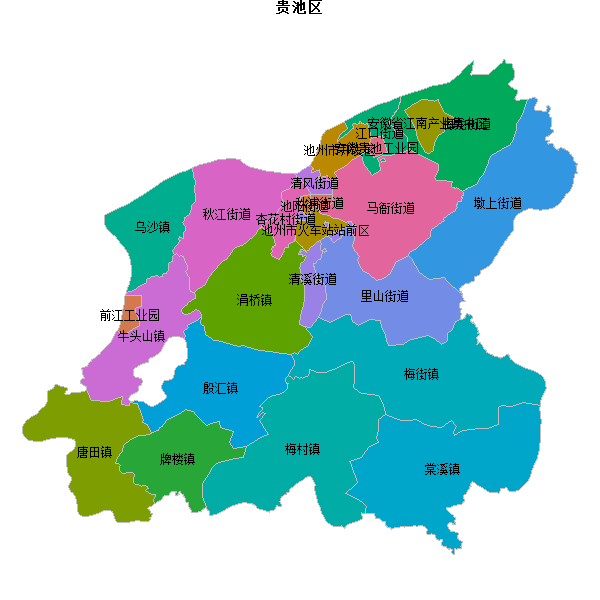 贵池区乡镇地图JSON数据火星坐标系(gcj02).json
