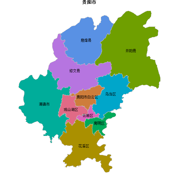 贵阳市地图JSON数据火星坐标系(gcj02).json