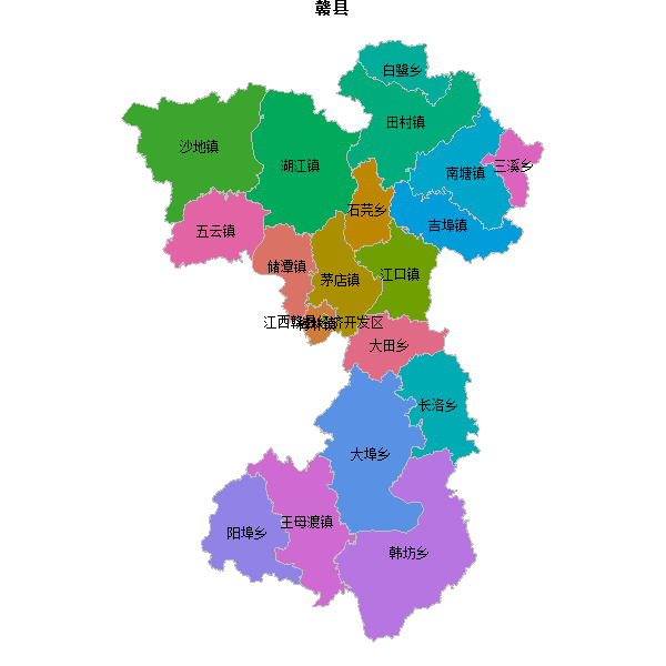赣县乡镇地图JSON数据火星坐标系(gcj02).json