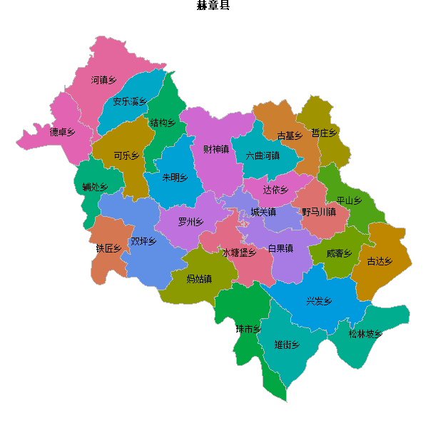 赫章县乡镇地图JSON数据火星坐标系(gcj02).json