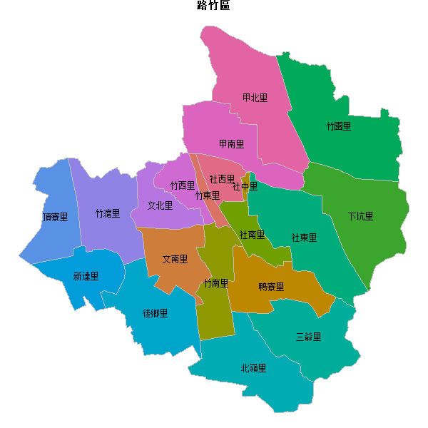 路竹區乡镇地图JSON数据火星坐标系(gcj02).json