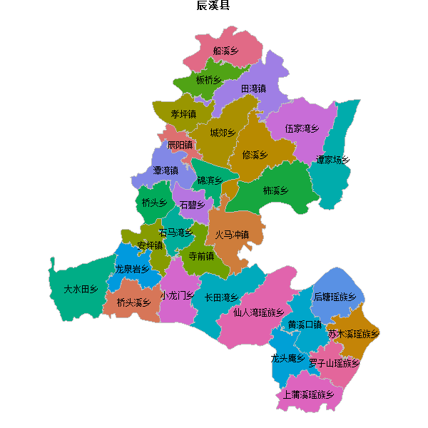辰溪县乡镇地图JSON数据百度坐标系(bd09).json