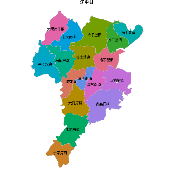 辽中县乡镇地图JSON数据火星坐标系(gcj02).json