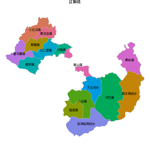 辽阳县乡镇地图JSON数据百度坐标系(bd09).json