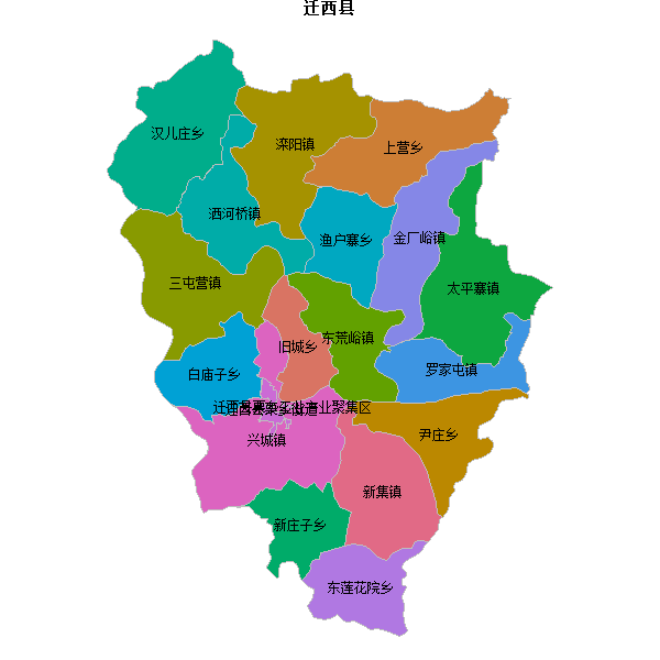迁西县乡镇地图JSON数据火星坐标系(gcj02).json