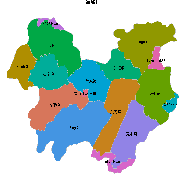 通城县乡镇地图JSON数据火星坐标系(gcj02).json