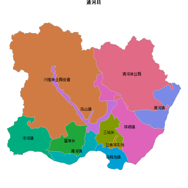 通河县乡镇地图shp数据百度坐标系(bd09).shp