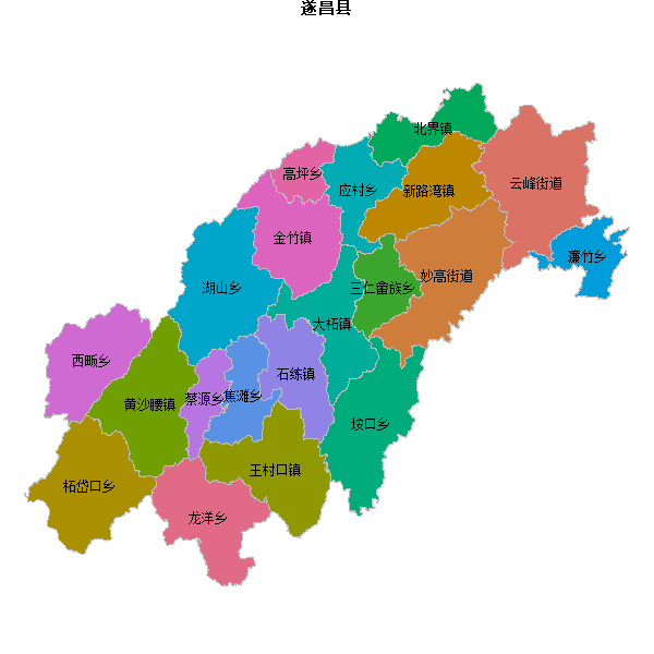 遂昌县乡镇地图shp数据百度坐标系(bd09).shp