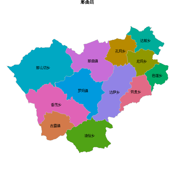 那曲县乡镇地图JSON数据火星坐标系(gcj02).json