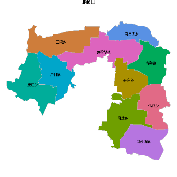 邯郸县乡镇地图shp数据百度坐标系(bd09).shp