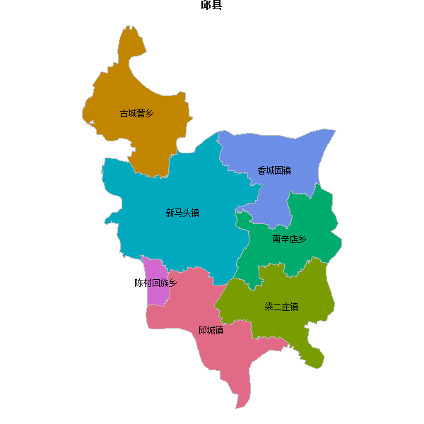 邱县乡镇地图shp数据百度坐标系(bd09).shp