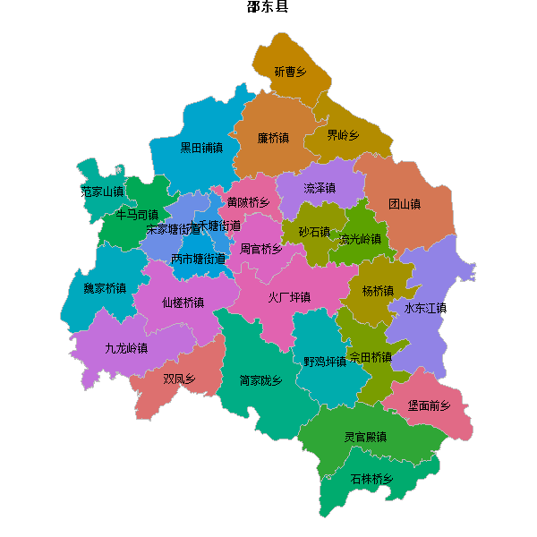 邵东县乡镇地图shp数据百度坐标系(bd09).shp