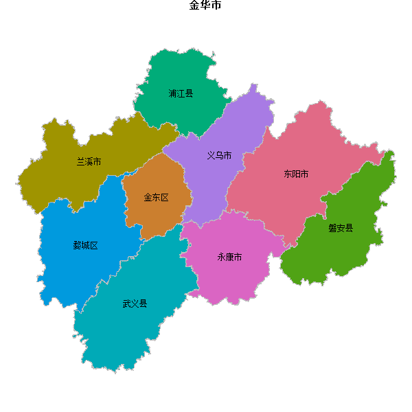 金华市地图JSON数据火星坐标系(gcj02).json