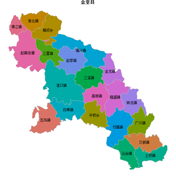 金堂县乡镇地图shp数据百度坐标系(bd09).shp