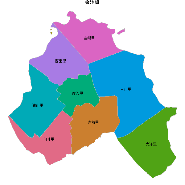 金沙鎮乡镇地图JSON数据火星坐标系(gcj02).json