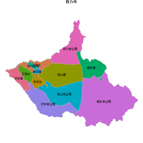 铁力市乡镇地图shp数据百度坐标系(bd09).shp