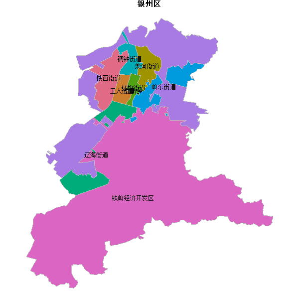 银州区乡镇地图JSON数据火星坐标系(gcj02).json