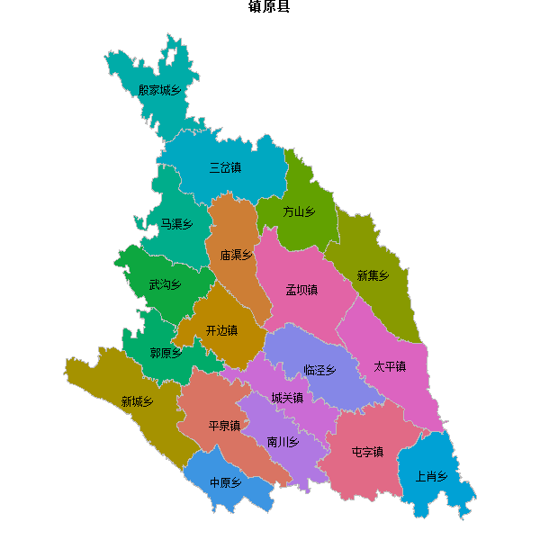镇原县乡镇地图JSON数据火星坐标系(gcj02).json