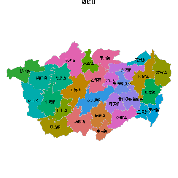 镇雄县乡镇地图JSON数据火星坐标系(gcj02).json