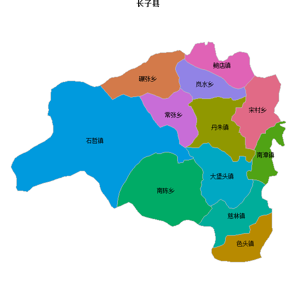 长子县乡镇地图JSON数据火星坐标系(gcj02).json