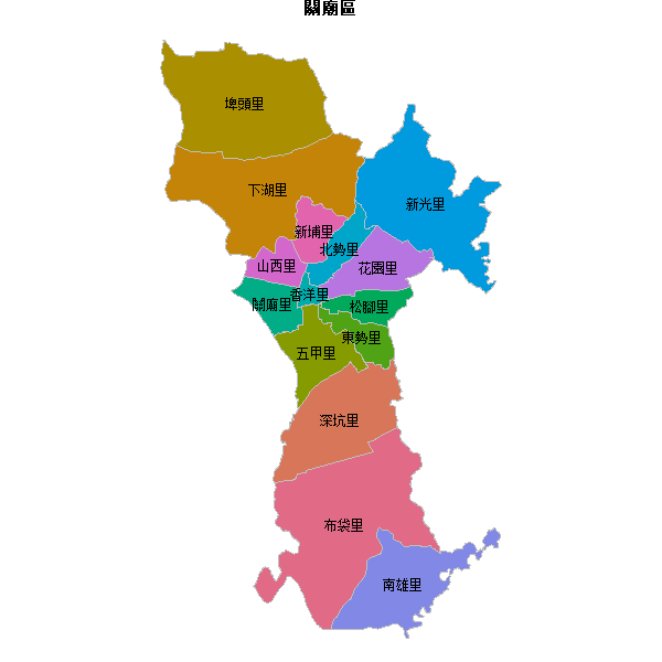 關廟區乡镇地图JSON数据火星坐标系(gcj02).json