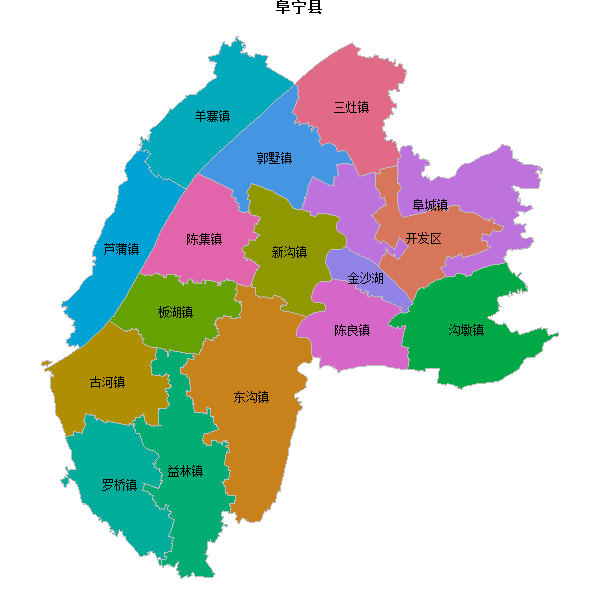 阜宁县乡镇地图JSON数据火星坐标系(gcj02).json