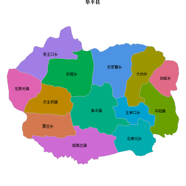 阜平县乡镇地图JSON数据百度坐标系(bd09).json