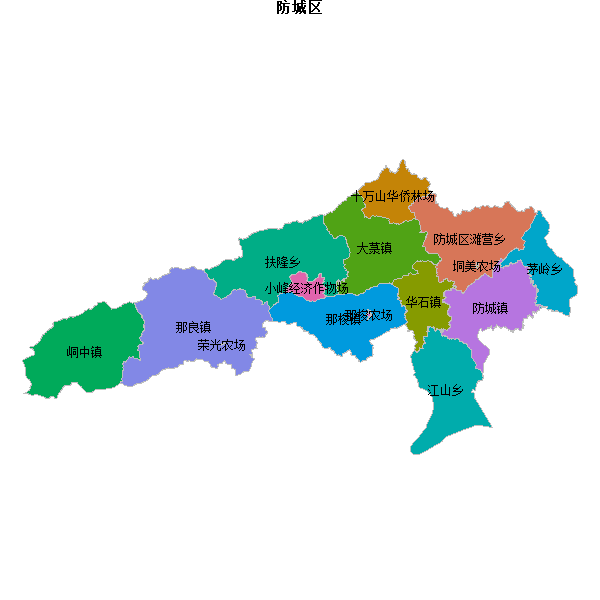 防城区乡镇地图JSON数据百度坐标系(bd09).json